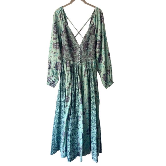 Free People A New Way Maxi in Teal Combo NEW - Picture 5 of 7